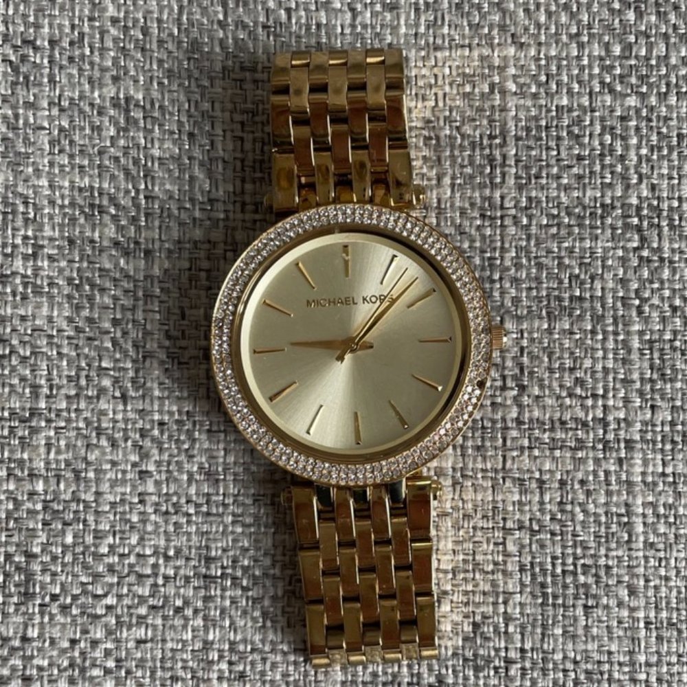 Michael Kors Darci Pavé Gold-Tone Stainless Steel Watch